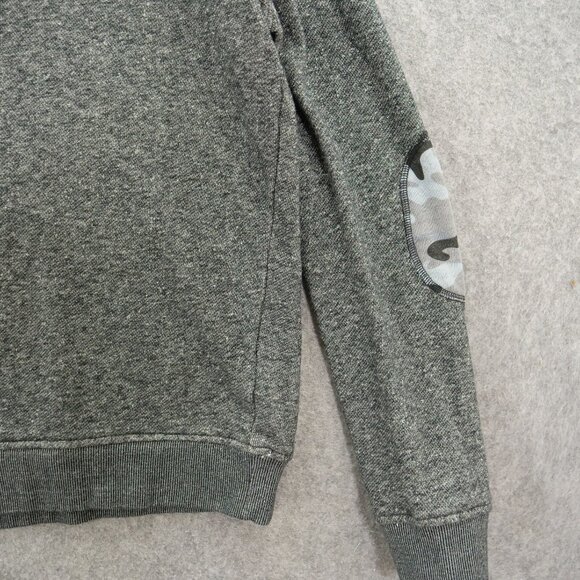 Jared Lang Sweater Mens Large Gray Pullover Knit Crew Neck Elbow Patches - Picture 4 of 13